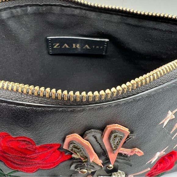 Zara Rose Embroidered Gold Chain Crossbody - Picture 7 of 10
